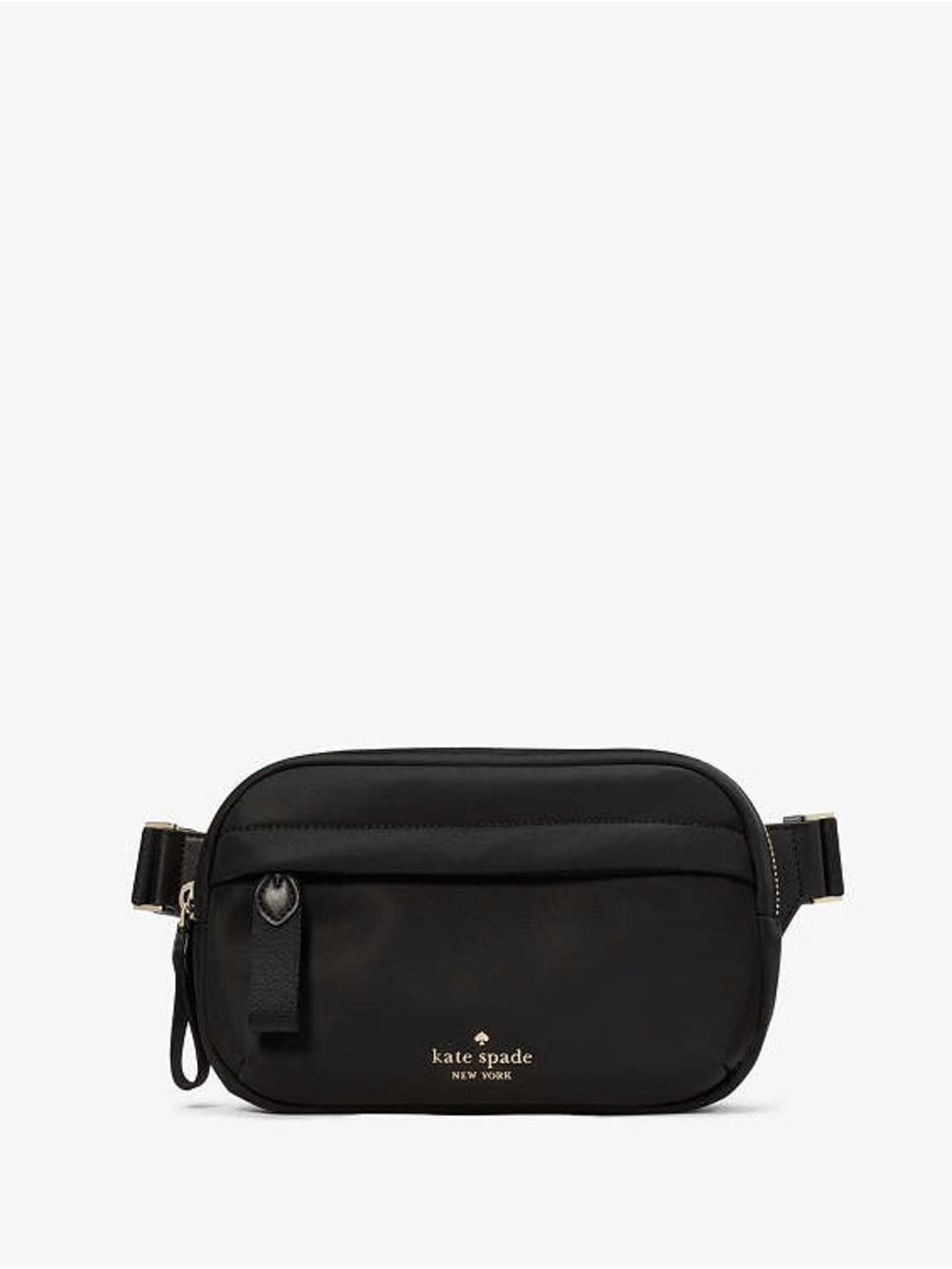 kate spade black nylon waist bag with gold logo